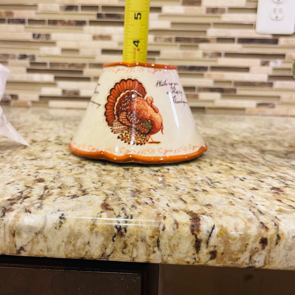 RARE Yankee Candle 2012‎ Thanksgiving Turkey Ceramic Jar Topper Shade Orange